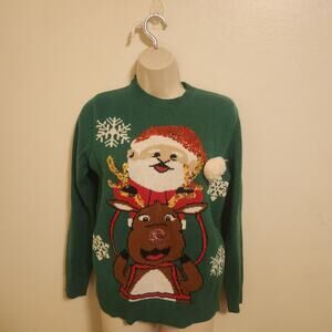 Women's Christmas sweater with sequins, size Small